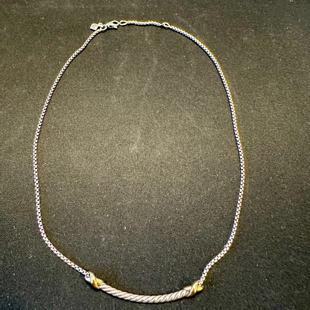 David Yurman Petite X station necklace.